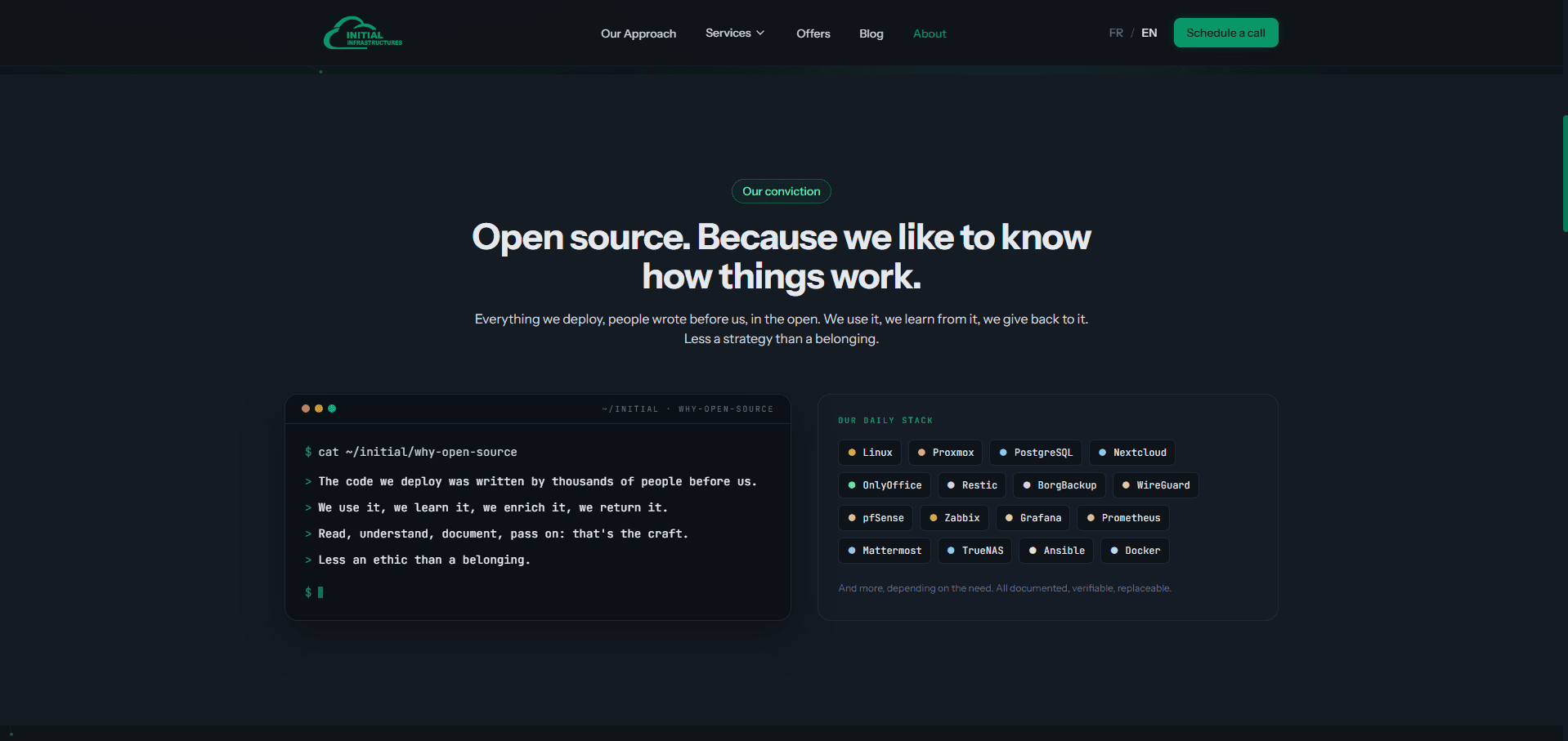 Convicción open source — el stack diario que desplegamos, documentamos y transmitimos